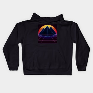 Outrun Pyramids in Neon Kids Hoodie